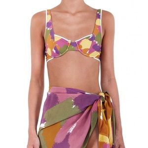 NWT! Bamba Swim Dry Brush Mona Top, Liberty Top & Bottom, Soleil Sarong Full set